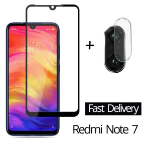 2-in-1 Camera Glass Redmi Note 7 Tempered Glass Screen Protector Xiaomi Redmi Note 7 Glass Film redmi note 7 screen protector