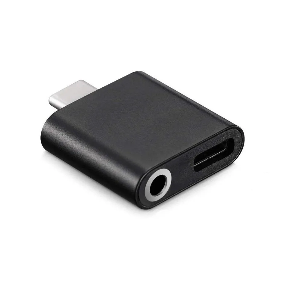 2-in-1 USB Type-C to 3.5mm Audio Jack and Charging Adapter Splitter