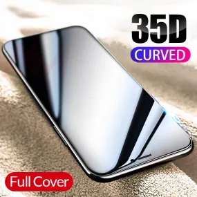 35D Curved Edge Full Cover Protective Glass On The For iPhone 7 8 6 6S Plus Tempered Screen Protector For X XR XS Max Glass Film