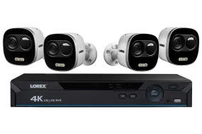 4K Ultra HD IP NVR System with 4 Active Deterrence Security Cameras, 130ft Night Vision