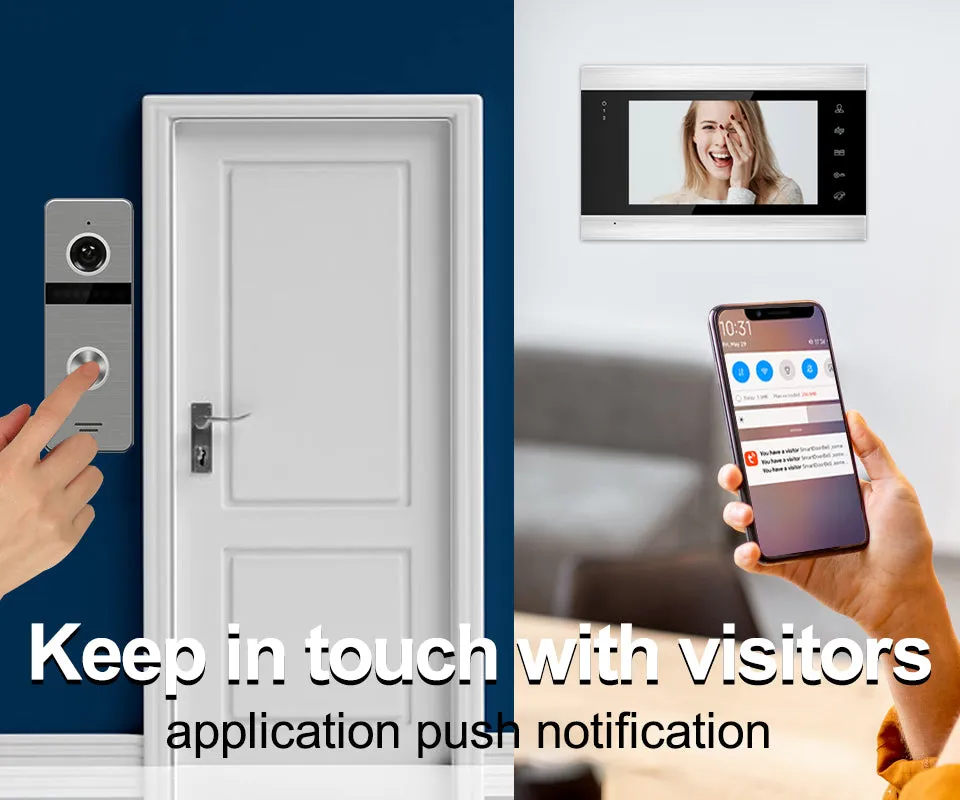 7" Tuya Smart Video Intercom In The Apartment Video Doorbell 1080P WiFi Wired Video Intercom For Home Security Protection System