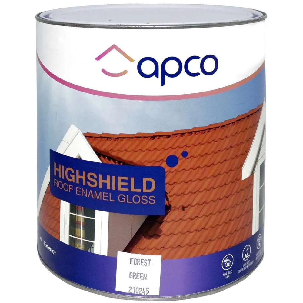 Apco Highshield Roof Paint Gloss Enamel Forest Green 4L