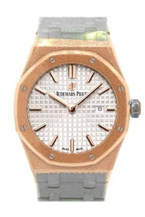 Audemars Piguet Royal Oak 33mm Silver-toned Dial 18K Pink Gold Ladies 67653OR.GG.1263OR.01