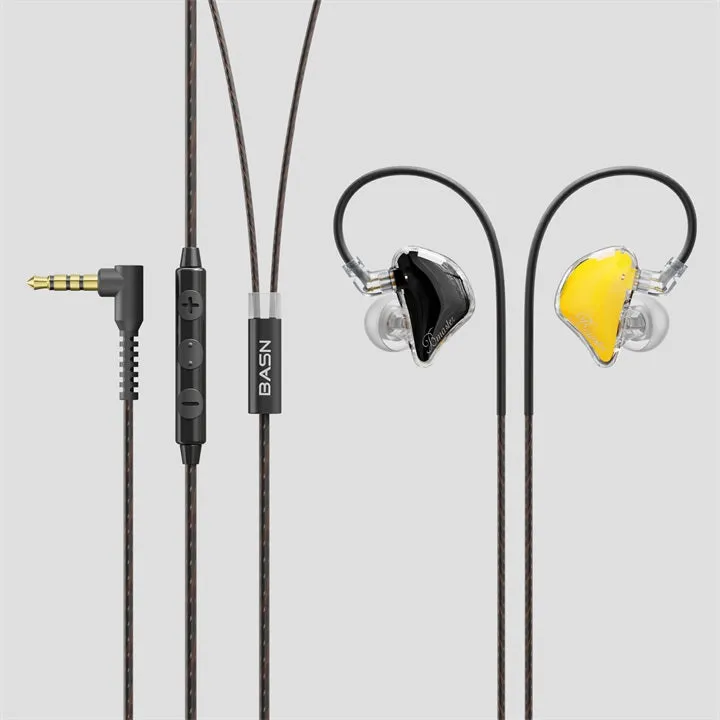 BASN Bmaster PRO 2-Pin Triple Drivers In Ear Monitor Headphones (Golden-Black)