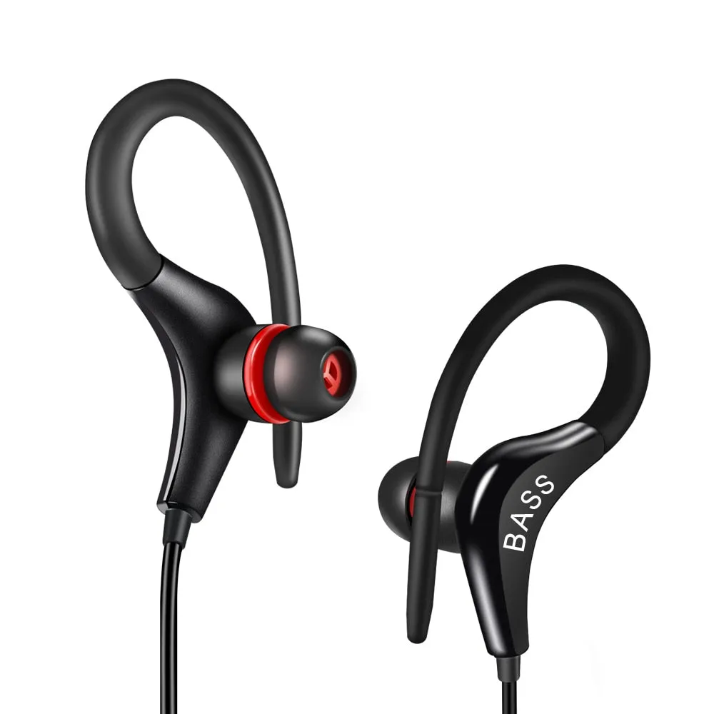 Bass Earphones Hot Sale Ear Hook Sport Running Headphones For Phones Xiaomi iPhone Samsung IOS Android phone Headset