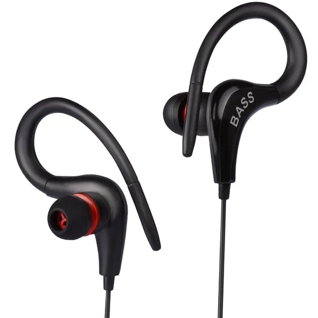 Bass Earphones Hot Sale Ear Hook Sport Running Headphones For Phones Xiaomi iPhone Samsung IOS Android phone Headset