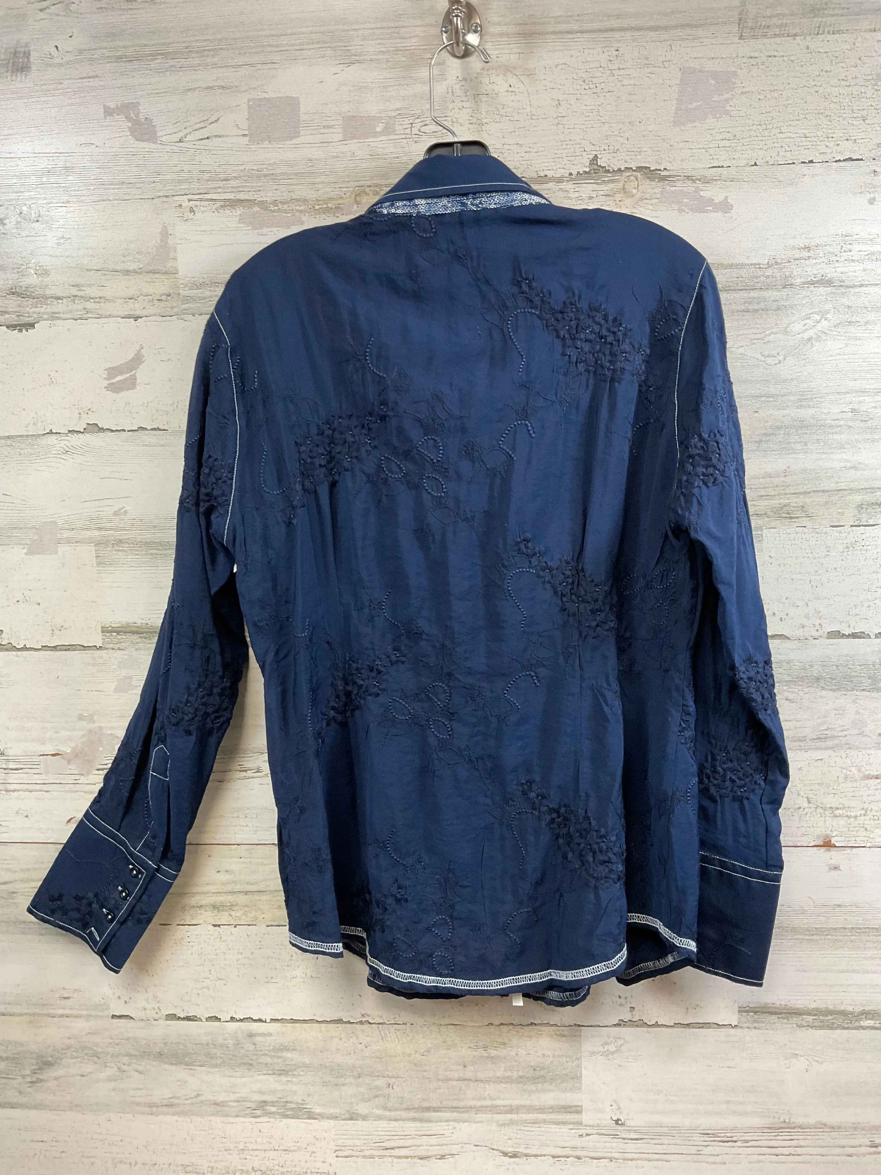 Blouse Long Sleeve By Cma In Blue, Size: L