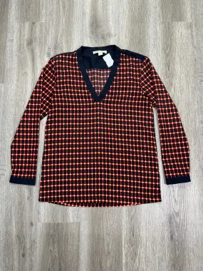 Blouse Long Sleeve By Michael By Michael Kors In Blue & Orange, Size: S