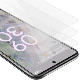 Cadorabo 3x Panzer Folie kompatibel mit Google PIXEL 6A - Schutzfolie 3er Pack Gehärtetes (Tempered) Display-Schutzglas in 9H Härte mit 3D Touch Kompatibilität