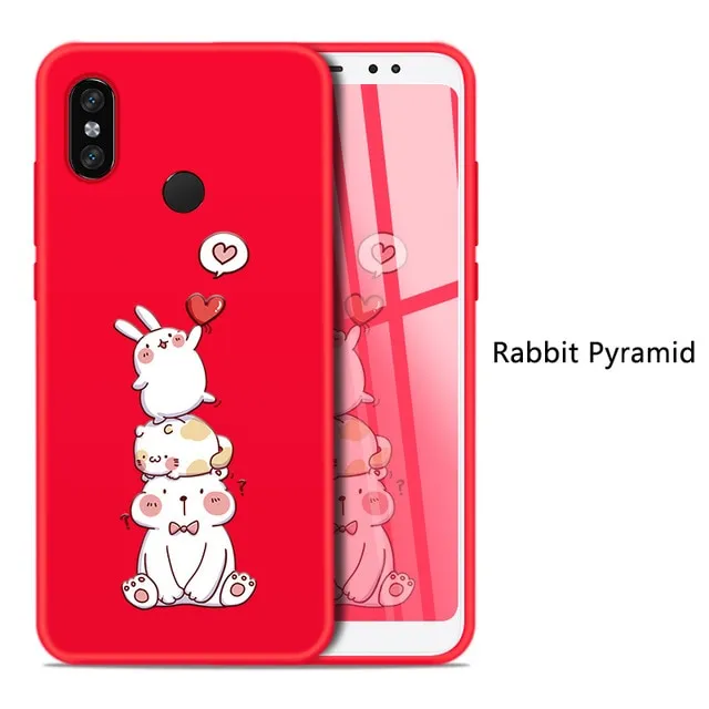 Cute Cartoon Case For Xiaomi Redmi Note 5 6 Pro 6A Case Silicone Bumper Cover For Xiaomi Mi 8 Mi 9 A1 A2 Lite Redmi Note 7 Funda