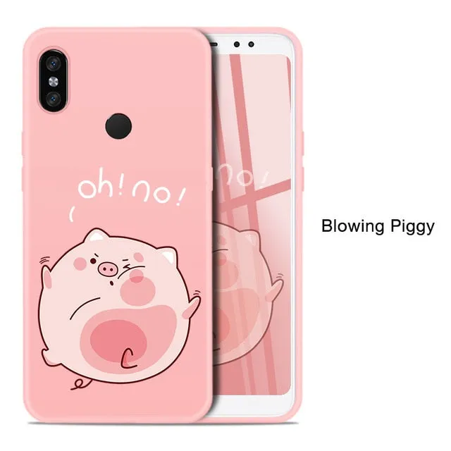 Cute Cartoon Case For Xiaomi Redmi Note 5 6 Pro 6A Case Silicone Bumper Cover For Xiaomi Mi 8 Mi 9 A1 A2 Lite Redmi Note 7 Funda