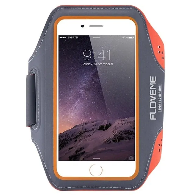 FLOVEME Waterproof Sport Arm Band For iPhone 6 6s 7 8 Plus Armband 5.5 Inch Universal Cover For Running GYM Mobile Phone Capinha