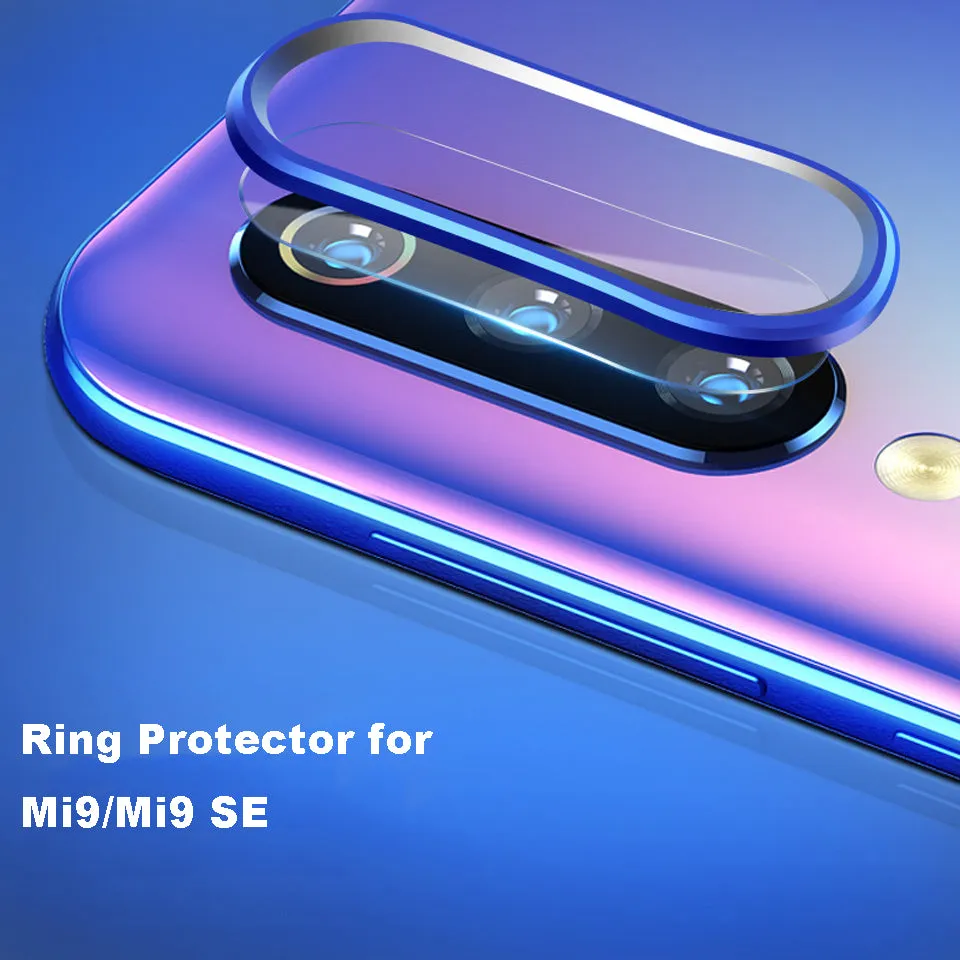 For Xiaomi Mi9 Mi 9 SE Redmi Note 7/Pro Back Camera Aluminum Ring Case Protector Rear Lens Metal Circle with 1pc Soft Lens Glass