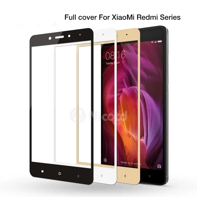 Full Cover Tempered Glass For Xiaomi Redmi 4X 4A 3s For Redmi Note 5A prime 5plus 3X Note 4 3 4X Screen Protector Toughened Film