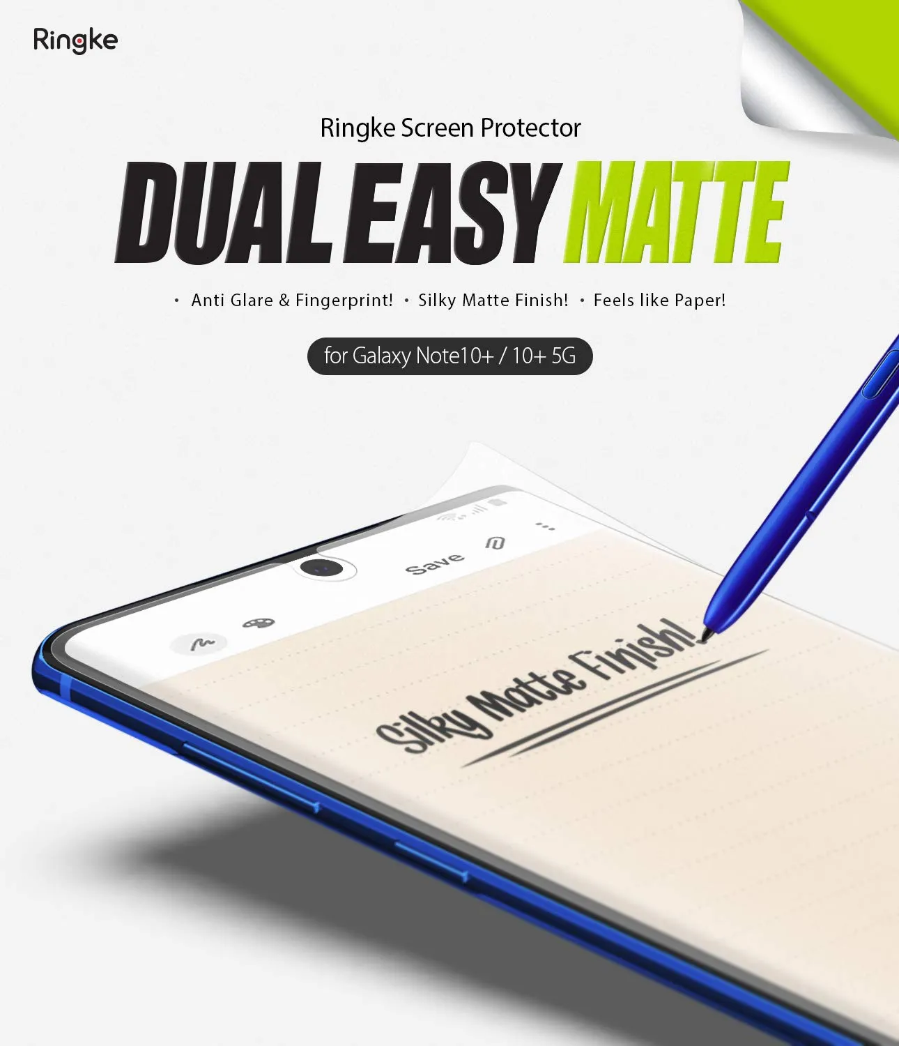 Galaxy Note 10 /10  5G Screen Protector Film | Dual Easy Matte - 2 Pack