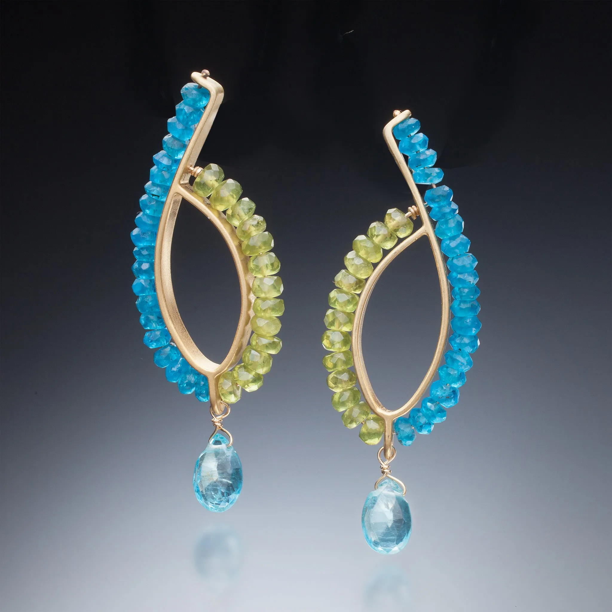 Gemstone Loop Earrings (gold)