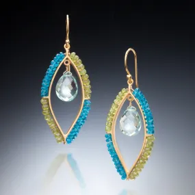 Gemstone Marquis Earrings (gold)