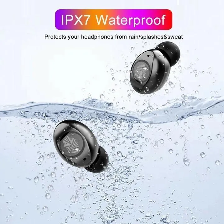 HiFi Waterproof Touch Control Headset - Bluetooth 5.0 Earphones Wireless Earbuds With Power Box for Swimmers Sports/Games