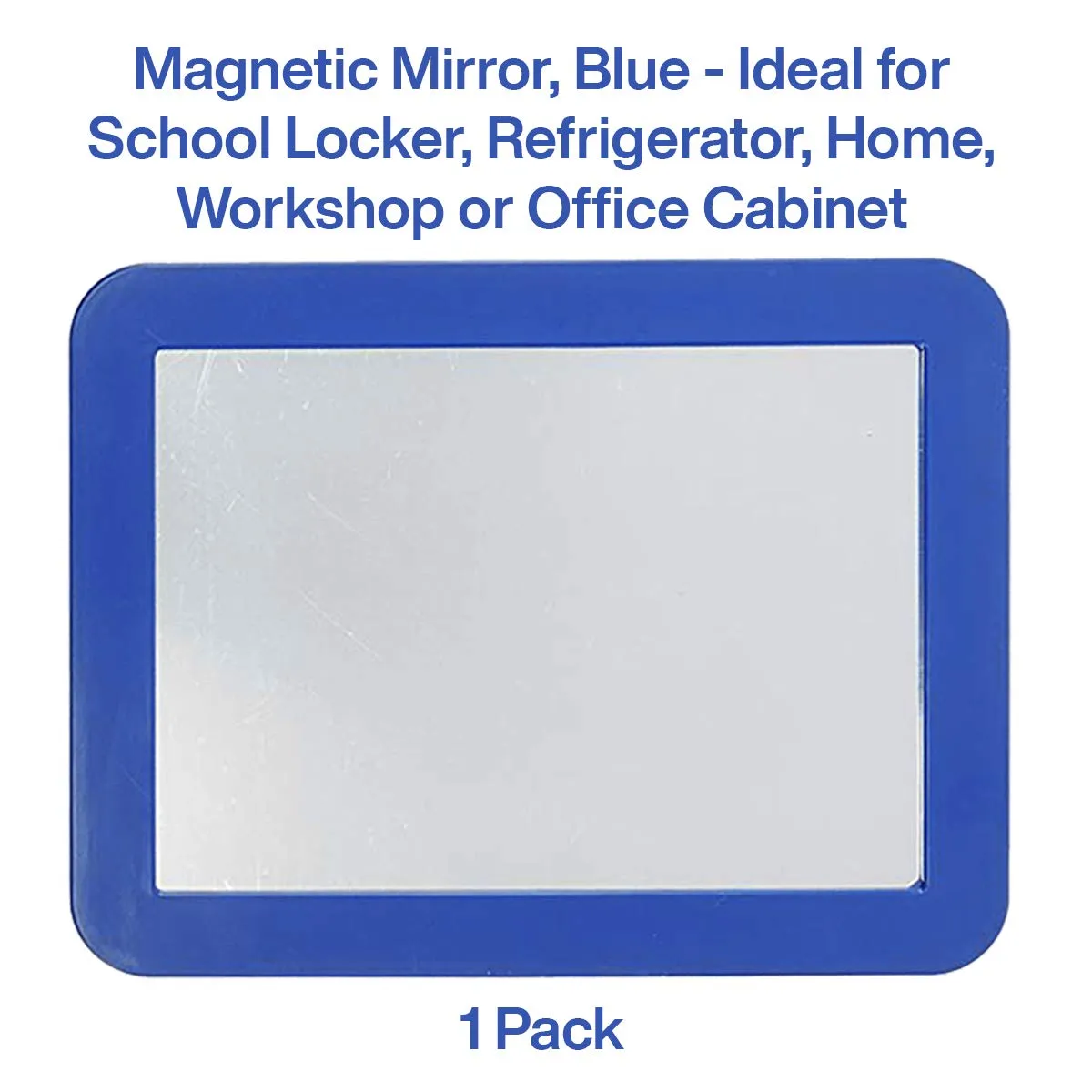 Kicko Blue Magnetic Mirror - 5x7 Inch - 1 Piece - for School Locker, Refrigerator, Home