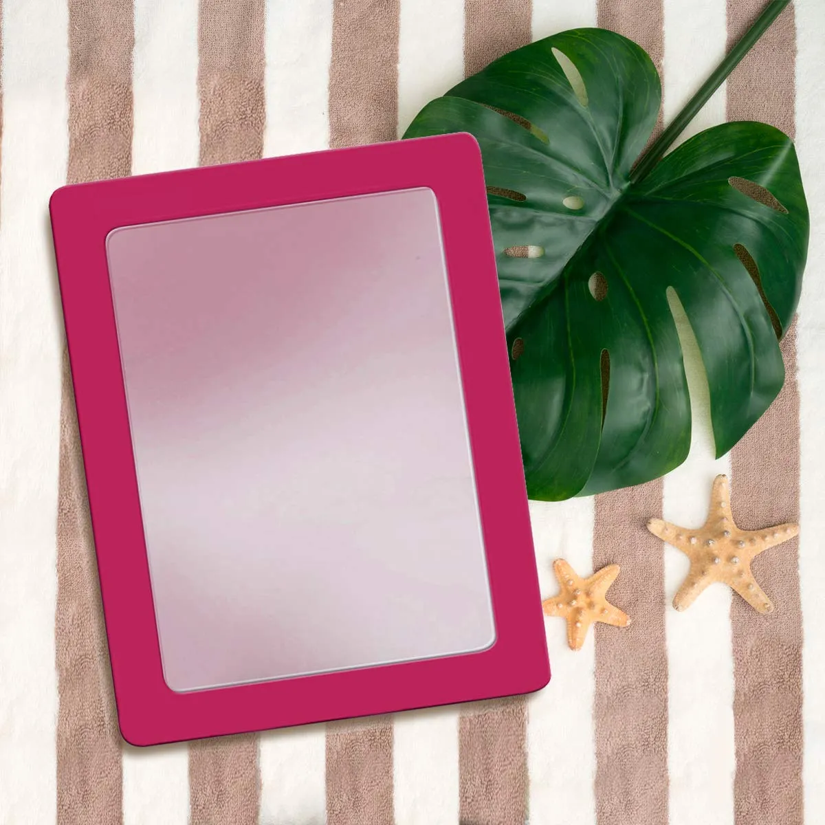 Kicko Pink Magnetic Mirror - 5x7 Inch - 1 Piece - for School Locker, Refrigerator, Home