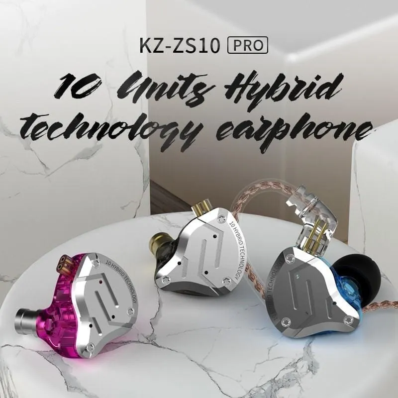 KZ ZS10 Pro Aptx HD Cable In Ear Hybrid 4BA 1DD Hifi Bass Earphones