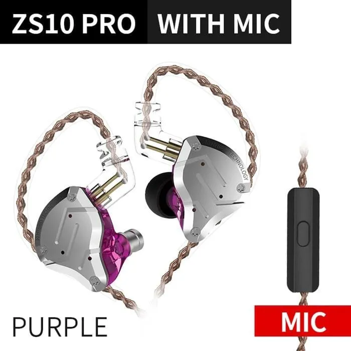 KZ ZS10 Pro Aptx HD Cable In Ear Hybrid 4BA 1DD Hifi Bass Earphones