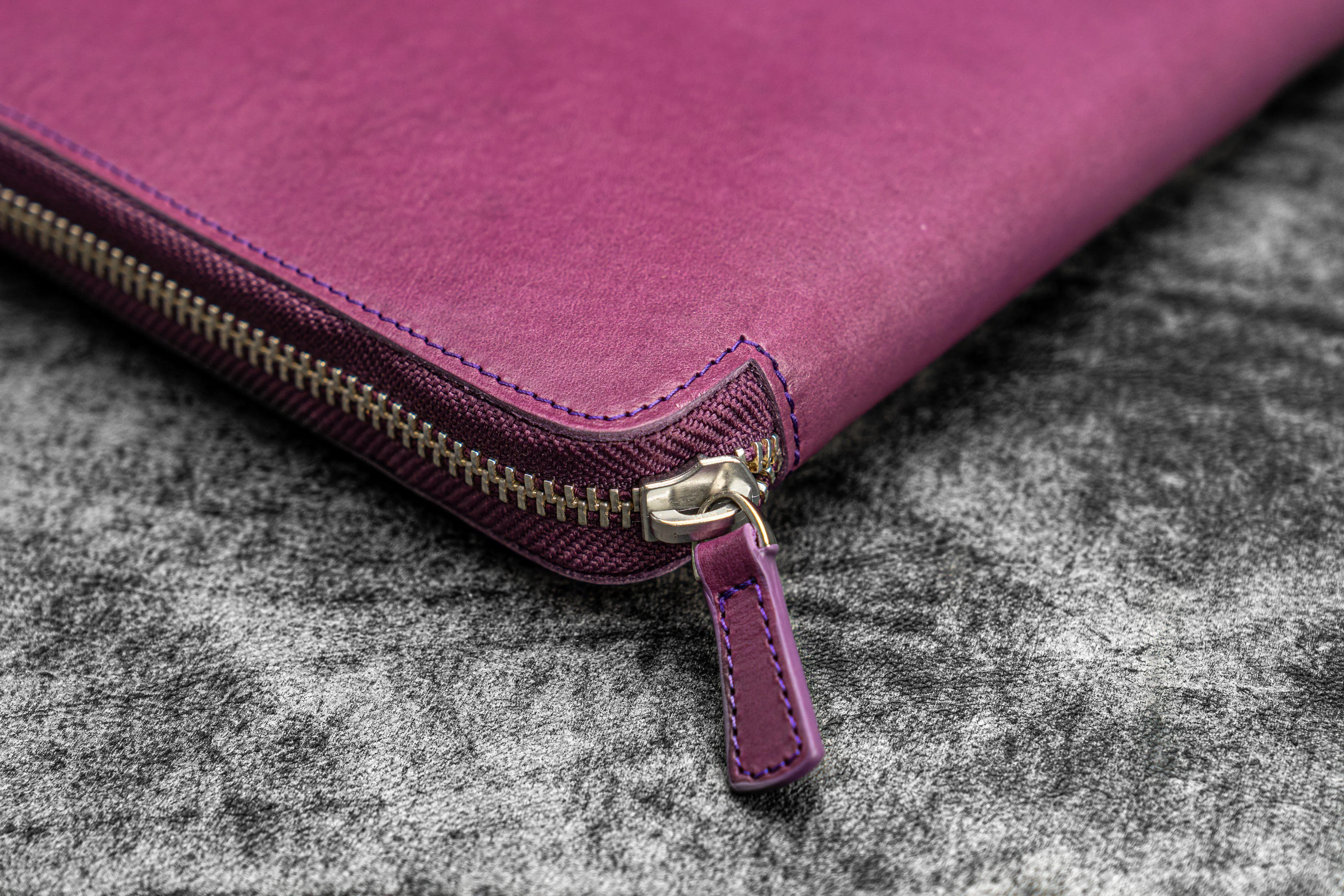 Leather Zippered A5 Leuchtturm1917  Notebook Folio - Purple