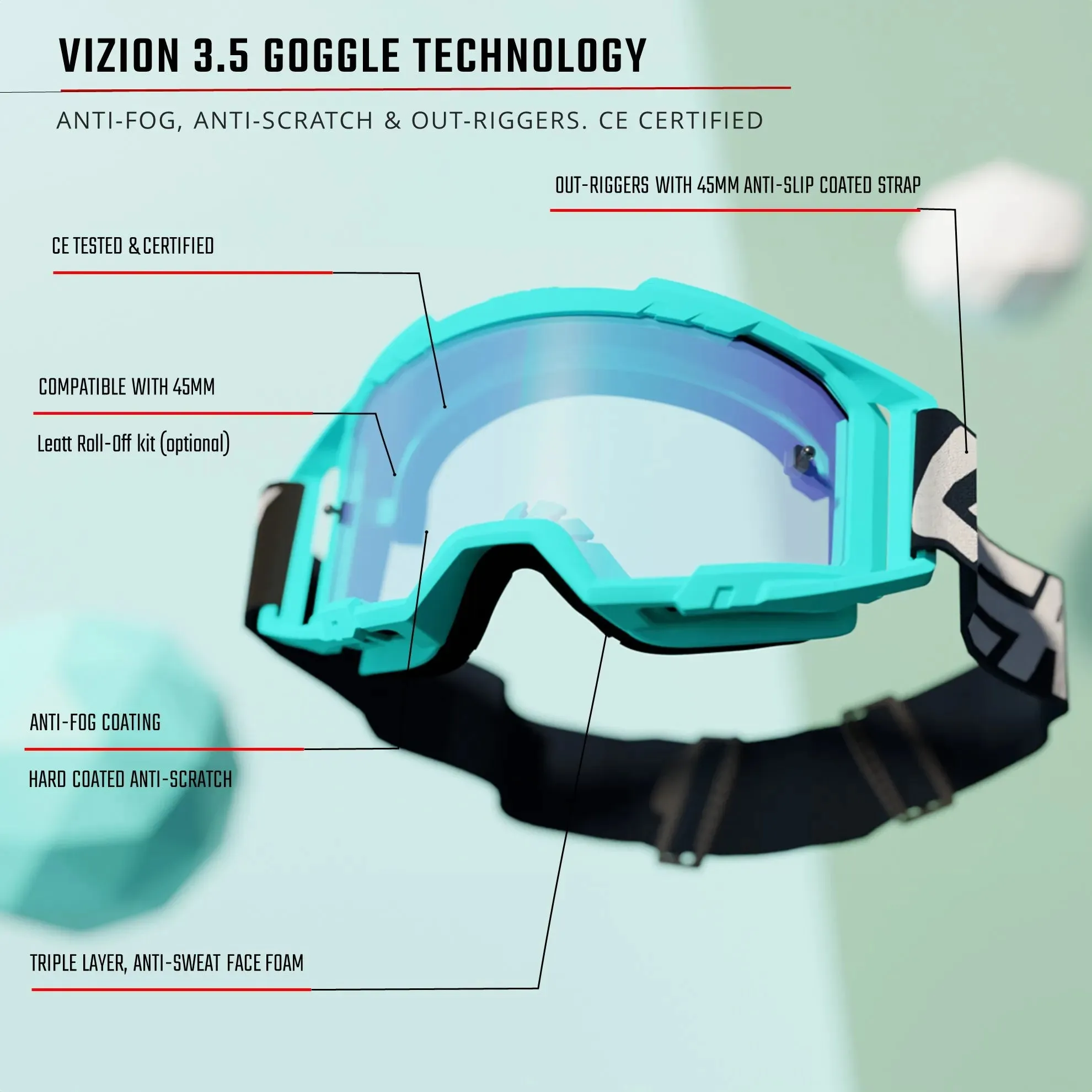 Leatt 3.5 Vision Roll-Off Goggles V25