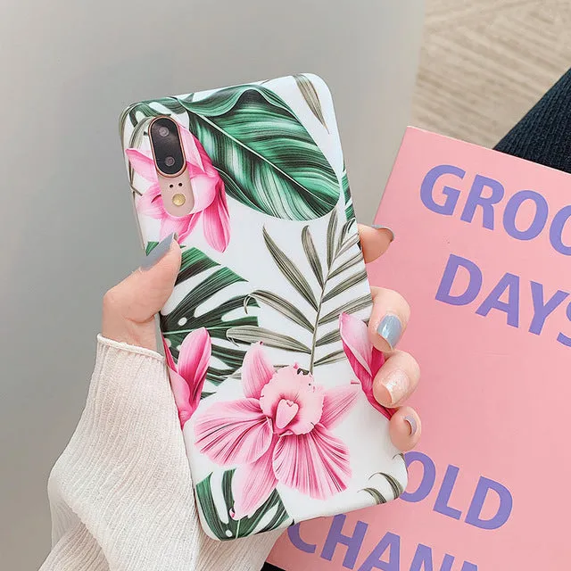 LOVECOM Vintage Flower Banana Leaf Phone Cases For Huawei Mate 30 Lite P20 P30 Pro Lite Mate 20 Lite Soft IMD Full Body Back Cover Gift