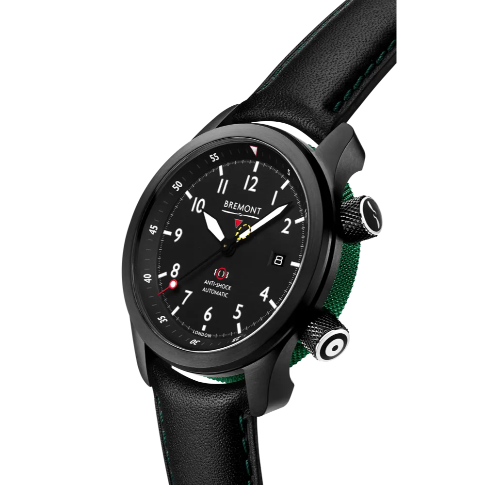 MBII Custom DLC, Black Dial with Green Barrel & Open Case Back