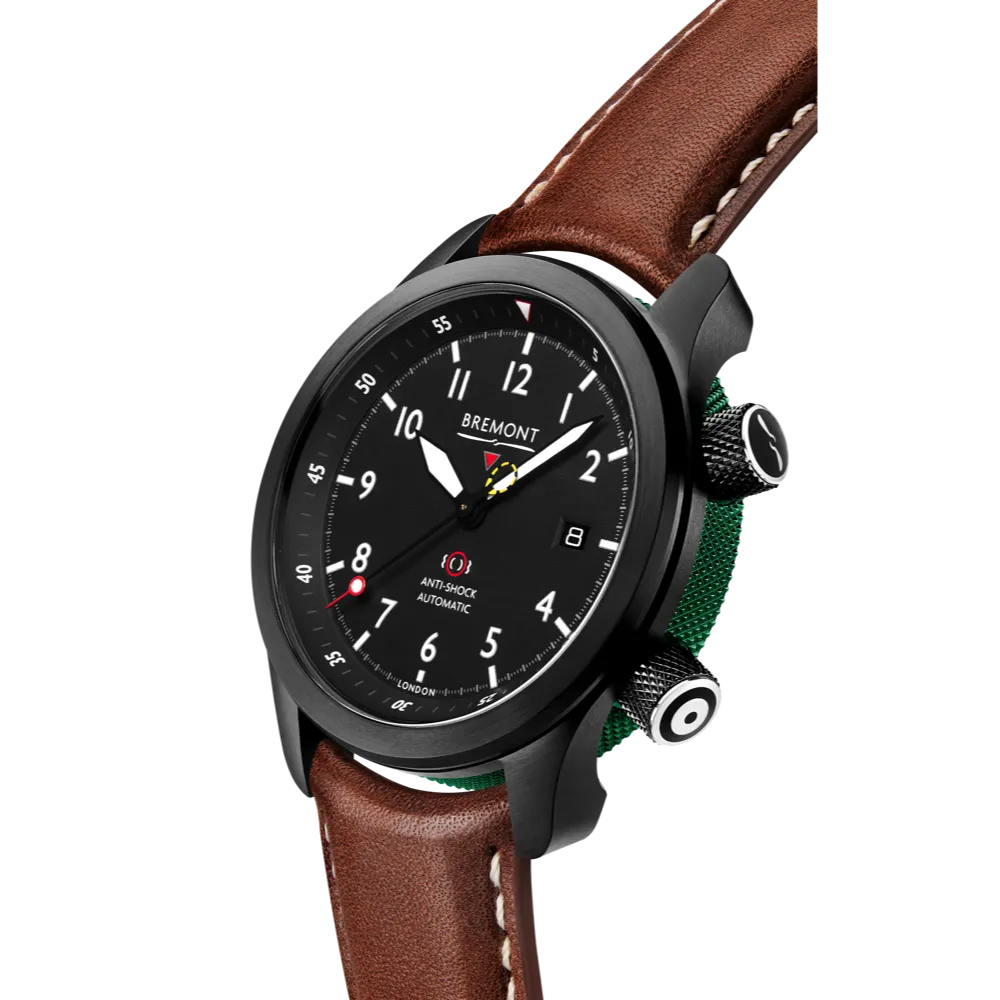 MBII Custom DLC, Black Dial with Green Barrel & Open Case Back