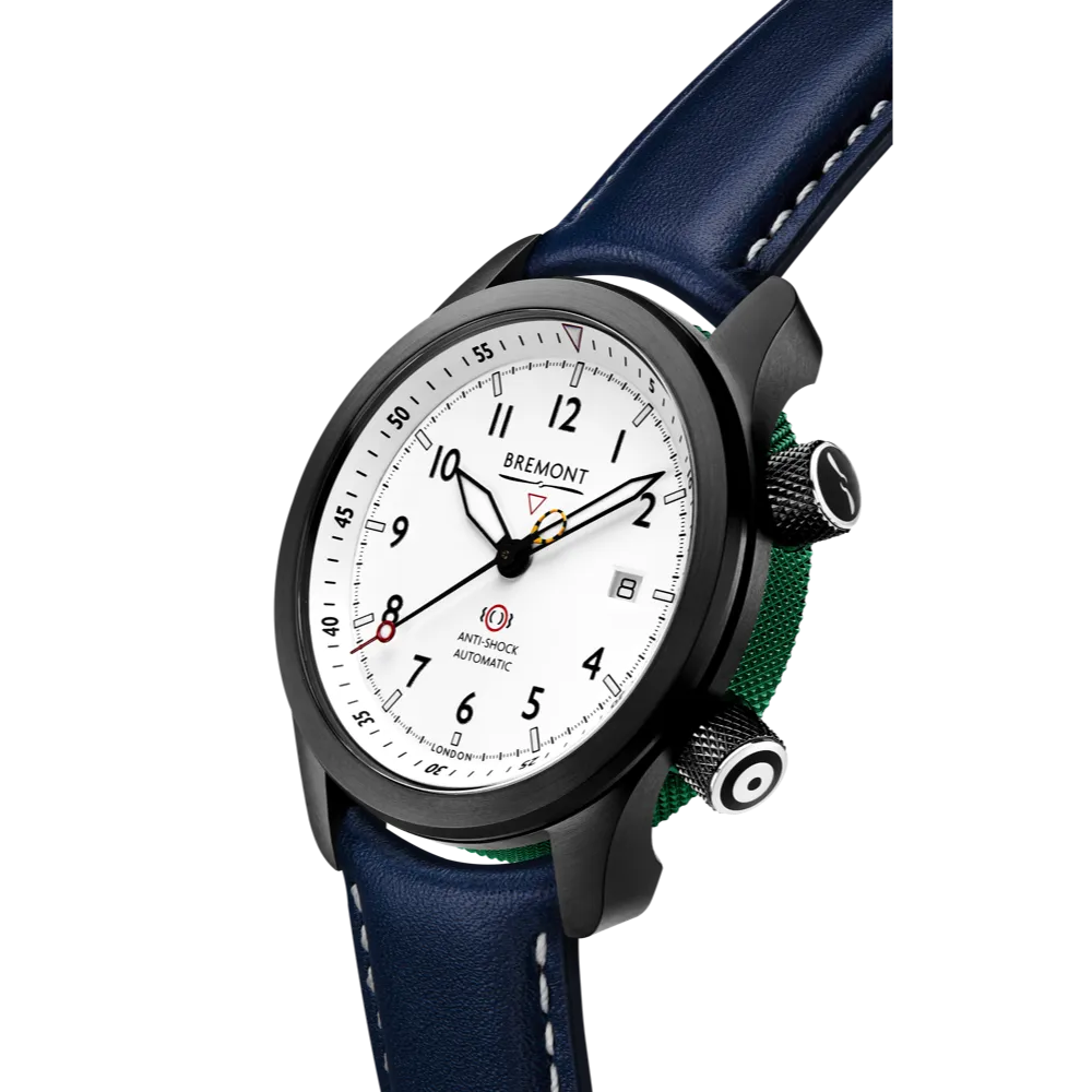 MBII Custom DLC, White Dial with Green Barrel & Open Case Back