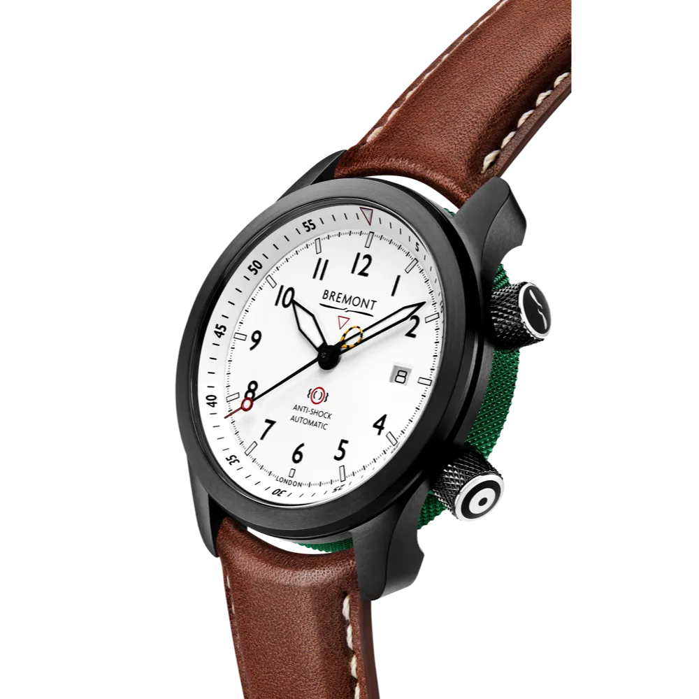 MBII Custom DLC, White Dial with Green Barrel & Open Case Back