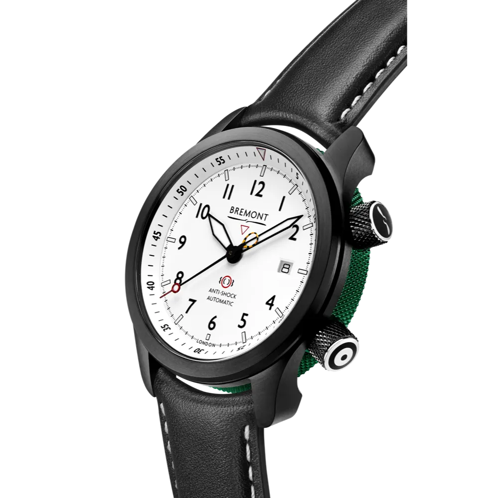 MBII Custom DLC, White Dial with Green Barrel & Open Case Back