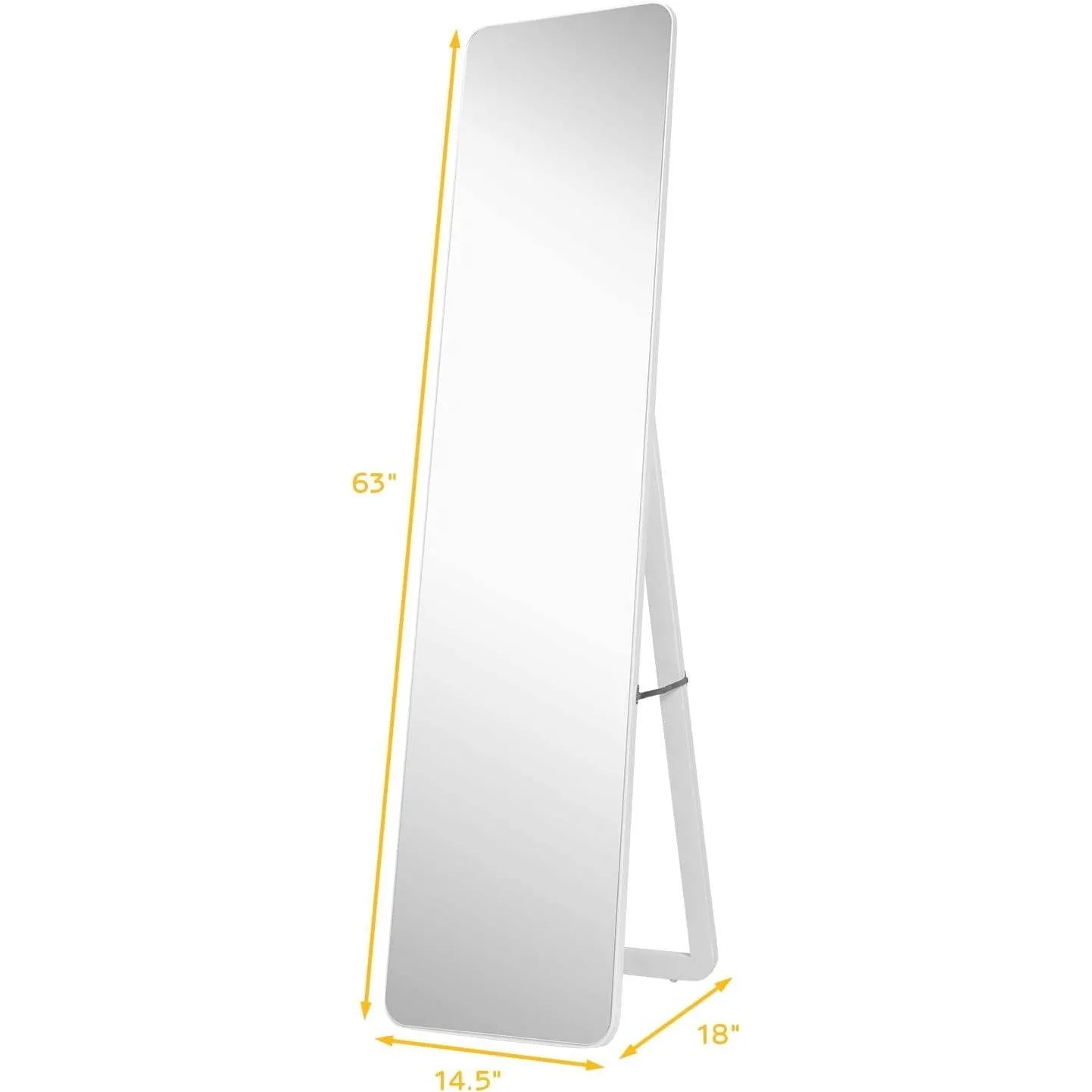 Modern Freestanding Full Length Floor Mirror with Stand or Wall Mounted