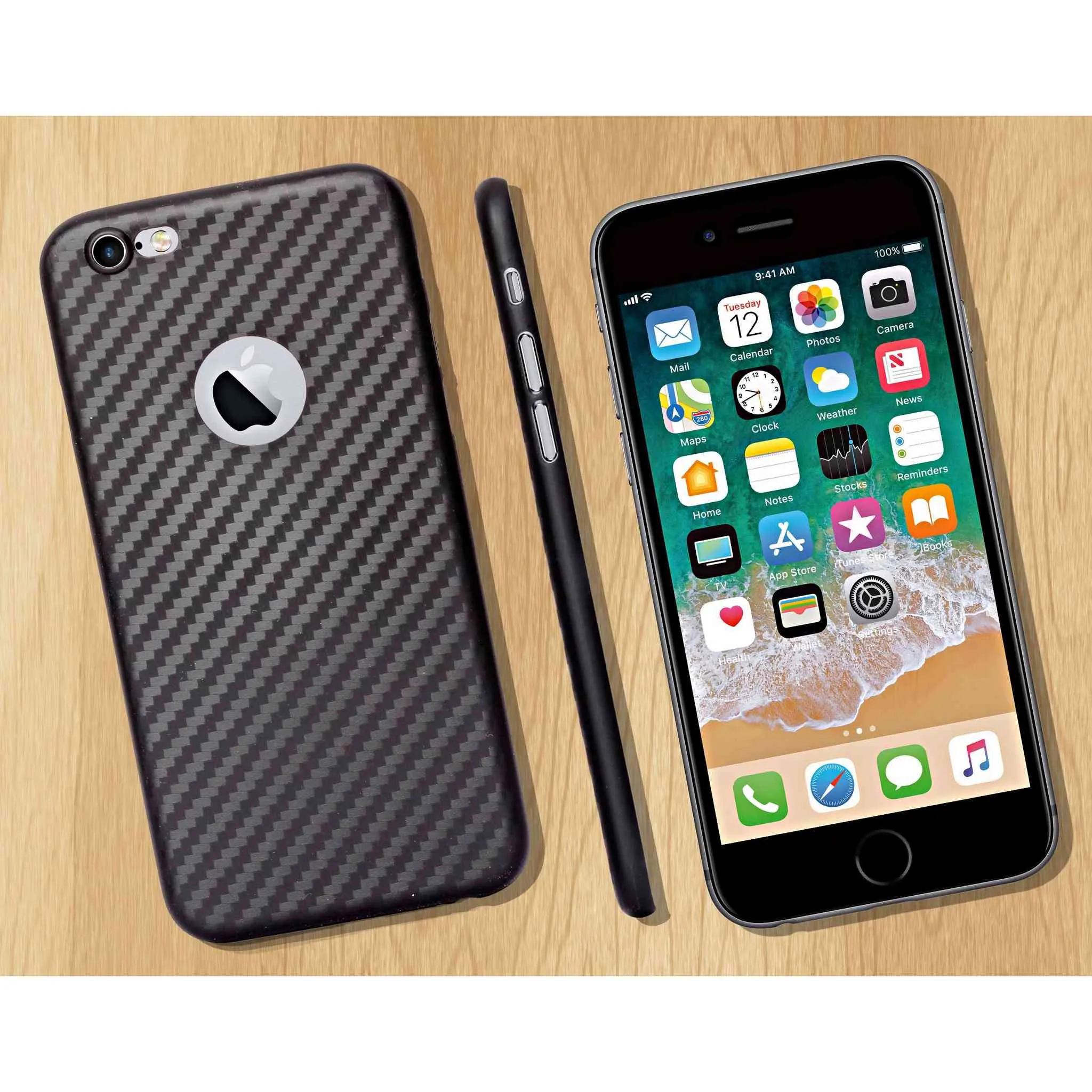 Polycarbonate 3D Pattern Protective Shock-Proof Anti-Scratch Mobile Back Case Cover for Apple iPhone 6, Black