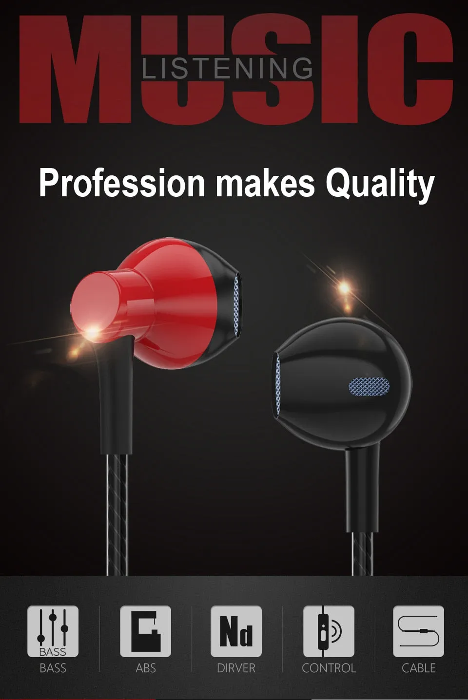 PTM P7 Stereo Bass Earphones with Microphone for Samsung, Xiaomi, Huawei, Iphone, etc