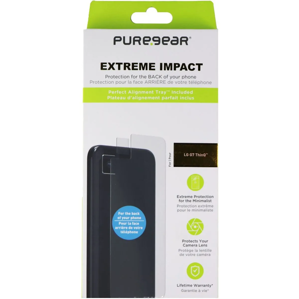 PureGear Extreme Impact Back of The Phone Protector for LG G7 ThinQ - Clear