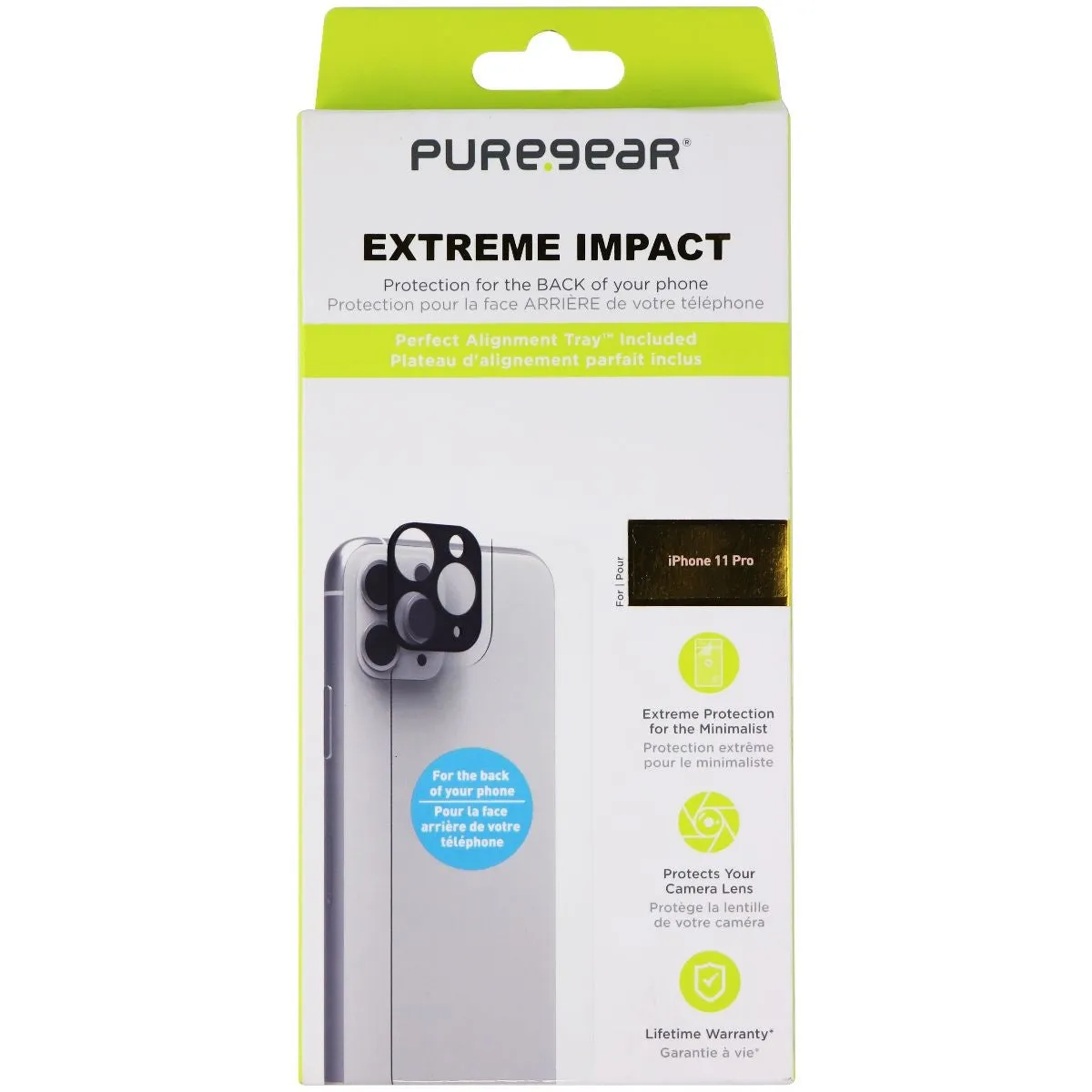 PureGear Extreme Impact Back Panel & Camera Protector for Apple iPhone 11 Pro