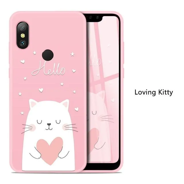 Silicone Case For Xiaomi Redmi Note 6 Pro Cute Full Case For Xiaomi Redmi Note 5 7 6A Mi A2 Lite Shockproof Bumper Coques Funda