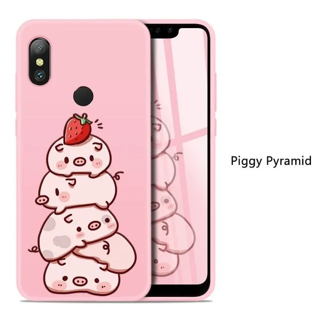 Silicone Case For Xiaomi Redmi Note 6 Pro Cute Full Case For Xiaomi Redmi Note 5 7 6A Mi A2 Lite Shockproof Bumper Coques Funda