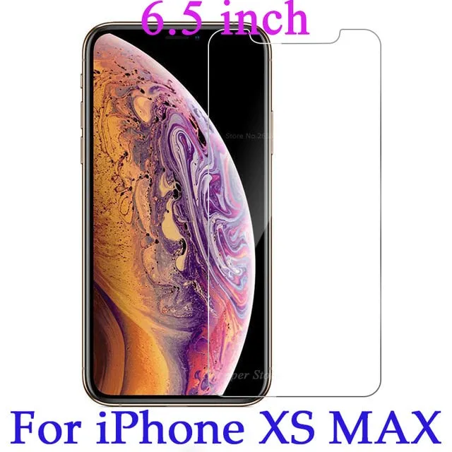 Tempered Glass For iPhone XS XR XS MAX Screen Protector Cover For iPhone 8 X 7 6 6S Plus 5 5S SE XS 6.1 6.5 5.8 inch 2019