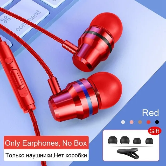 TOMKAS Wired Earbuds Headphones 3.5mm In Ear Earphone Earpiece With Mic Stereo Headset 5 Color For Samsung Xiaomi Phone Computer