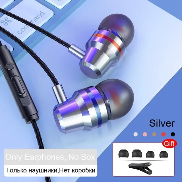 TOMKAS Wired Earbuds Headphones 3.5mm In Ear Earphone Earpiece With Mic Stereo Headset 5 Color For Samsung Xiaomi Phone Computer