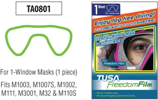 TUSA TA0801 Anti-Fog Film (No-fog Defog) Single Lens