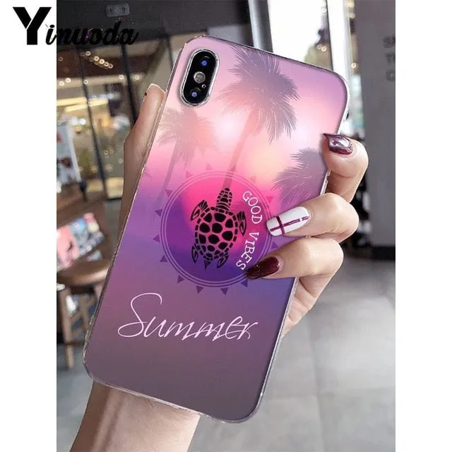 Yinuoda Cool in summer Soft Silicone Transparent Phone Case for iPhone 5 5Sx 6 7 7plus 8 8Plus X XS MAX XR