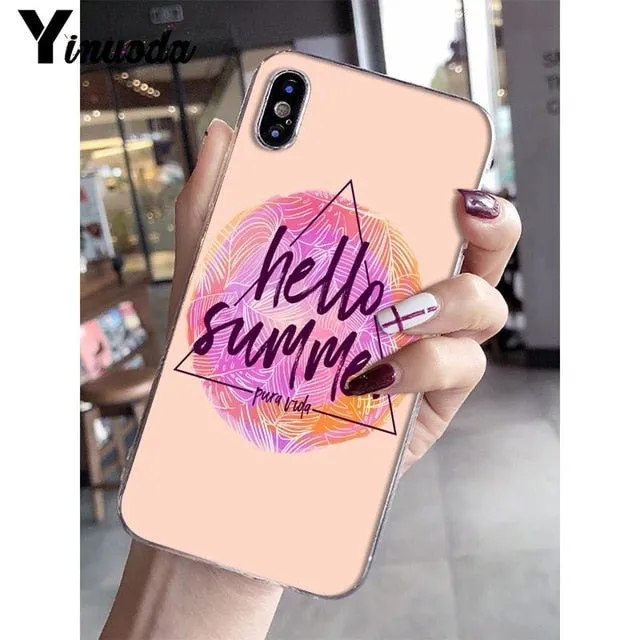 Yinuoda Cool in summer Soft Silicone Transparent Phone Case for iPhone 5 5Sx 6 7 7plus 8 8Plus X XS MAX XR